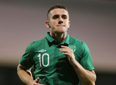 Robbie Brady in the green of Ireland.