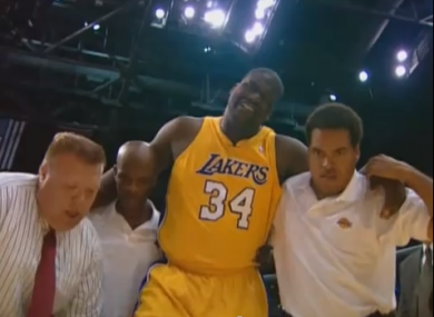 Shaq gets injured (on Curb Your Enthusiasm).