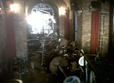 The Drunken Ship in Rome the morning after five English football fans we injured after being attacked.