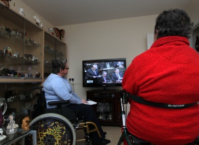 Carolyn Atkintola (left) in her home in Dublin is a full time carer for her mother Elsie Kellaghan (right).