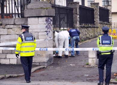 Gardaí investigating the murder of Christopher Warren, 35, seal off a lane in the Broadstone area near Constitution Hill this morning.