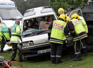 A fake emergency exercise simulated for the Defence Forces United Nations Training School Ireland (UNTSI)