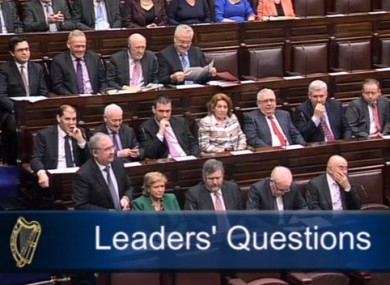 Pat Rabbitte speaking during Leaders' Questions this morning