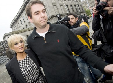 File photo of Sean Quinn Junior and his wife Karen Woods leaving the High Court.