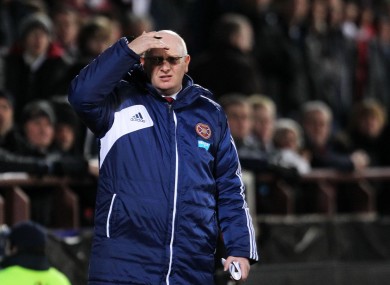 Heart's manager John McGlynn during a recent game.