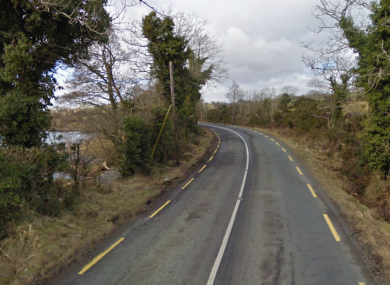 The main Laghy-Pettigo road at Bannus, where this morning's accident occurred.