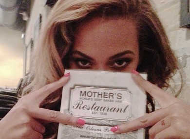 Beyonce instagrammed herself at a restaurant in New Orleans following the inauguration