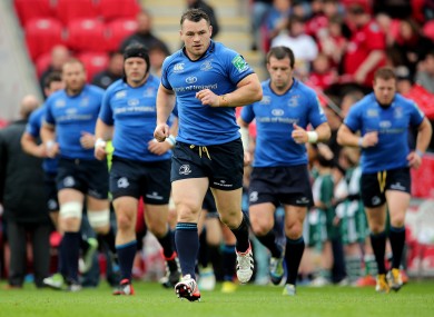 Cian Healy leads the team out against Scarlets in Wales.