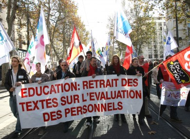Teachers demonstrating in Marseille, southern France, in 2011 (file photo).