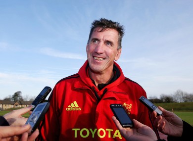 Rob Penney at the midweek press briefing in UL.