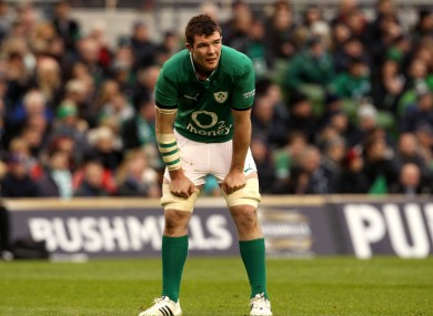 Peter O'Mahony catches a breather against Argentina.