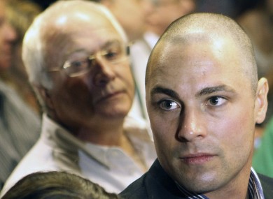 Carl Pistorius, right, and Henke Pistorius, the brother and father of Olympic athlete Oscar Pistorius (file photo).