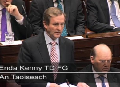 Enda Kenny in the Dáil this morning