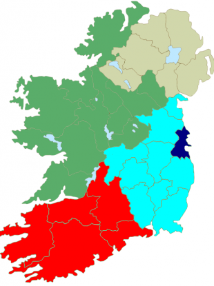 The current setup of Ireland's European constituencies - a setup which cannot be maintained if Ireland is to lose one MEP.