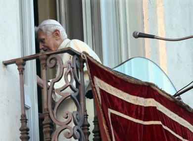 Now pope emeritus Benedict XVI leaves the balcony of his summer residence in Castel Gandolfo, after greeting wellwishers in the square below. It was his last public appearance as pontiff.