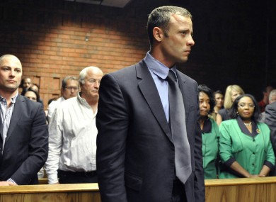Oscar Pistorius in court today.