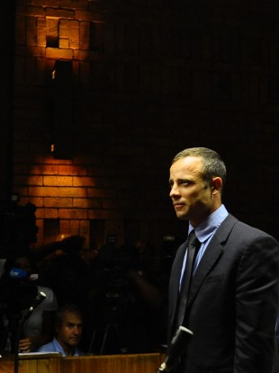Pistorius in court yesterday on day one of his bail hearing.