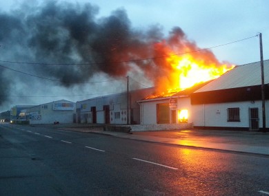 The scene of last night's fire at Ballast Quay in Co Sligo.
