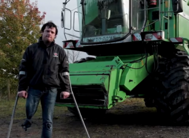 Farmer Anthony Flanagan who lost a leg in a combine harvester accident.