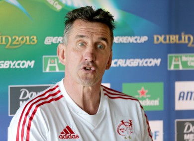Munster head coach Rob Penney at yesterday's press conference.