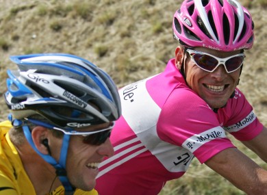 The pair during the Tour de France in 2005.