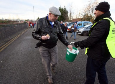 Charity collection at soccer match