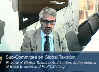 Pascal Saint Amans speaking to the Oireachtas committee today