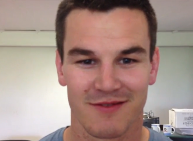 Jonathan Sexton greets Racing's Twitter followers.