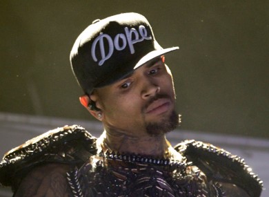 Chris Brown, wearing a hat that just feels RIGHT somehow.