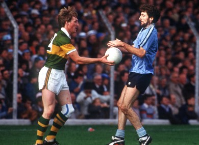 Pat Spillane of Kerry and Ciaran Duff of Dublin in 1984.
