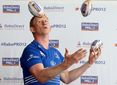 Leinster's Leo Cullen tries his hand at juggling.