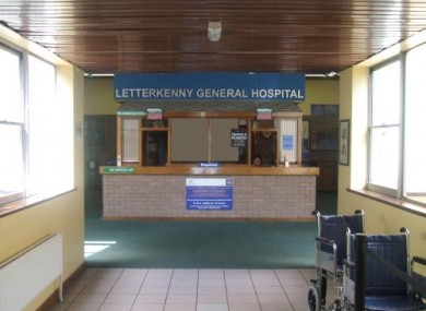 Reception area in Letterkenny Hospital (File photo)