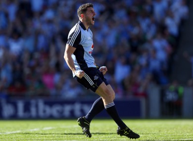 Bernard Brogan of Dublin celebrates scoring the first goal of the game.