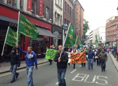 An impromptu march took place from Kildare street.