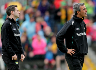 Jim McGuinness with former Donegal selector Rory Gallagher.