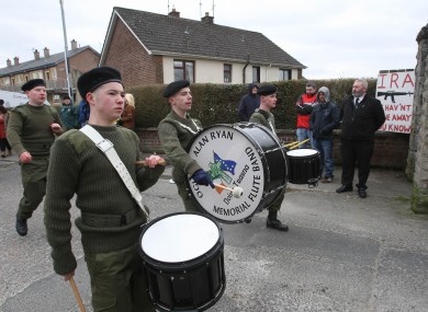 Members of the 32 County Sovereignty Movement at their Easter commemoration in Derry this year.