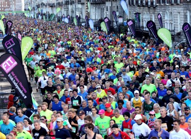 General view of Monday's Dublin City Marathon.