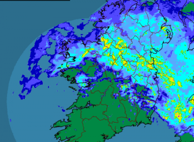 The rain across Ireland at 5.30am