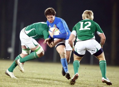Luca Morisi in action for the Italian U20s against Ireland in 2011.