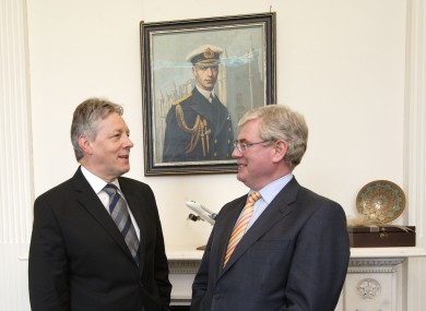 Peter Robinson with Eamon Gilmore in 2011.