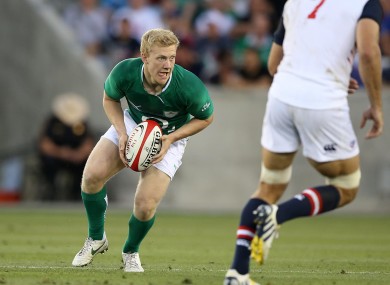 Olding in action for Ireland earlier this summer.