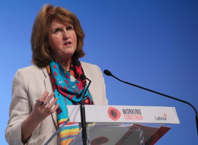 Joan Burton speaking at the Labour conference.