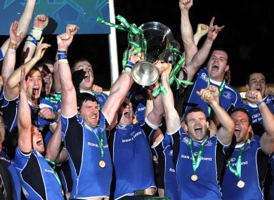 Leinster celebrate their 2011 victory.