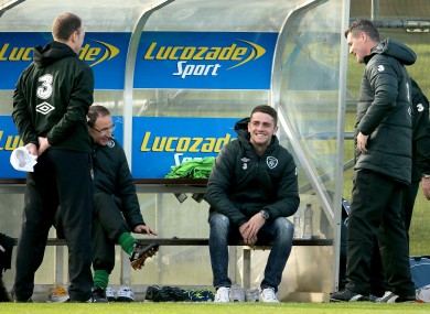 Brady talking to Ireland's new management team recently.