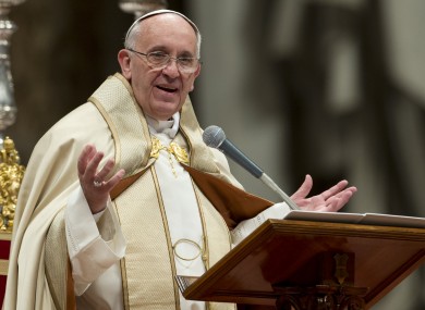 Pope Francis celebrating a Mass in St. Peter's Basilica last Saturday.
