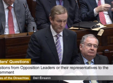 Taoiseach Enda Kenny in the Dáil this morning.