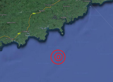 Estimated epicentre of this morning's earthquake.