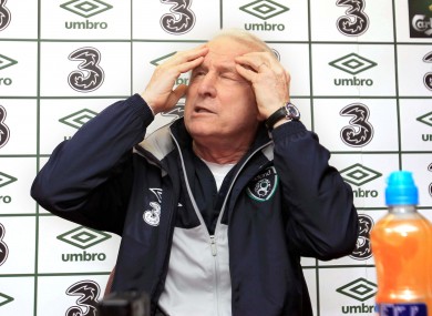 Giovanni Trapattoni: frustrated by depth of Ireland squad.