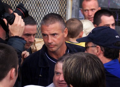 McGinn walking free from the Maze prison in 2000.