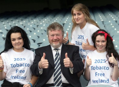 James Reilly giving the thumbs-up a he continues his push to make Ireland tobacco-free